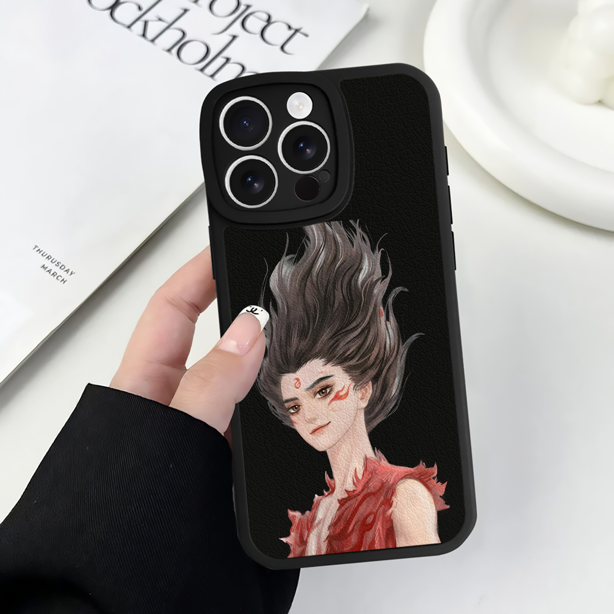 （画像用） Ne Zha 2 ナタ 魔童の大暴れ 【iPhone 16シリーズ対応】シリコンスマホケース（レザー調） 材質：シリコン